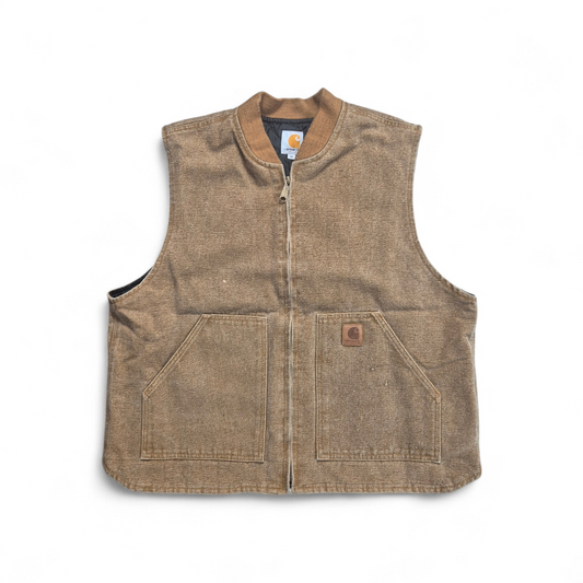 Rework Carhartt Sommer Weste - Washed Duck Brown - Gr. M