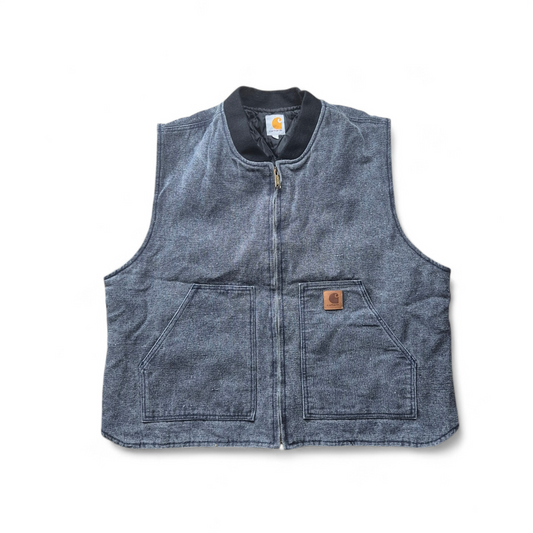 Rework Carhartt Weste - Washed Grey / Black - L